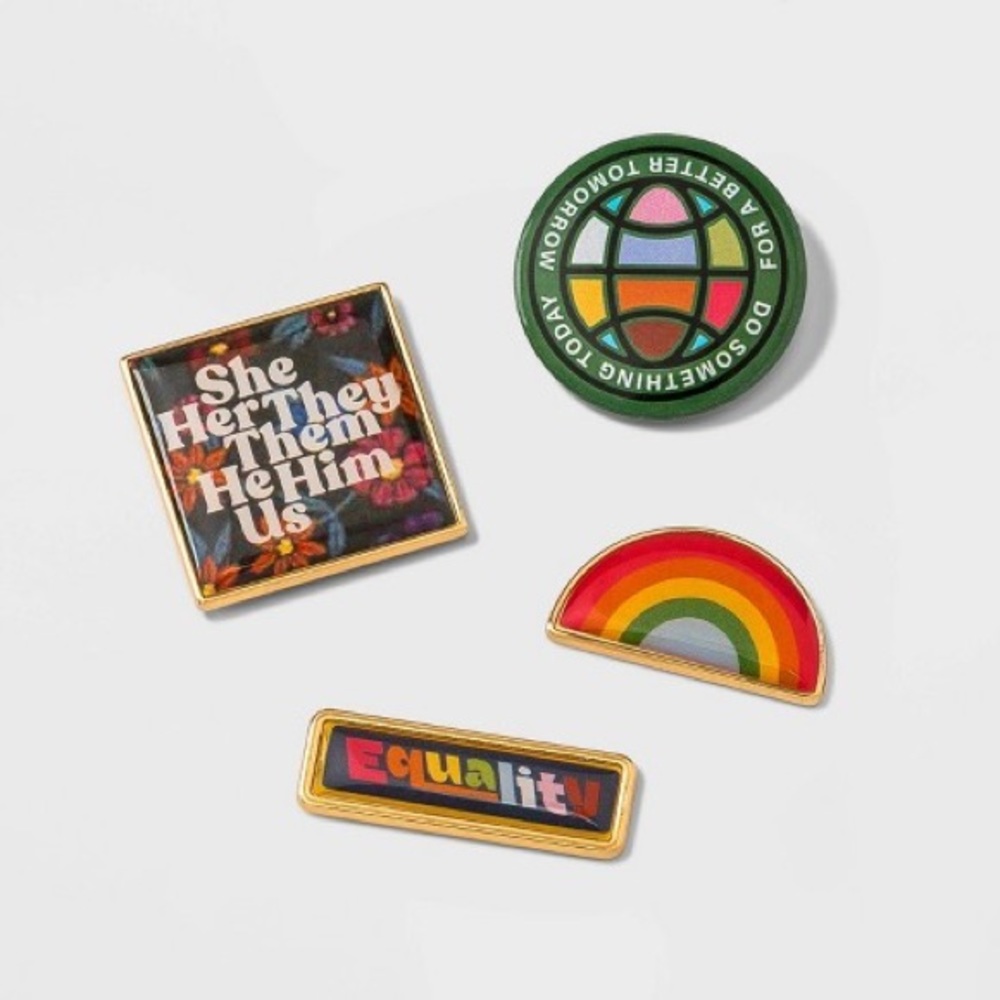 #takepride Equality pins for clothes and backpacks